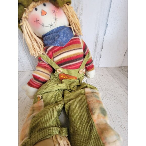 Sitting scarecrow Autumn farmer Halloween home decor figure - Picture 3 of 7